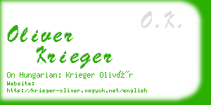 oliver krieger business card